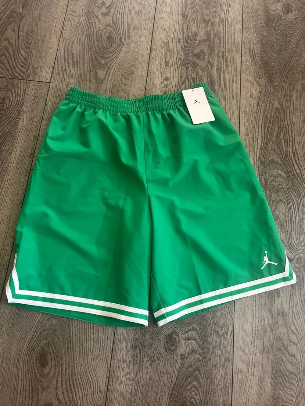 Jordan Green Athletic Basketball Shorts with White Trim